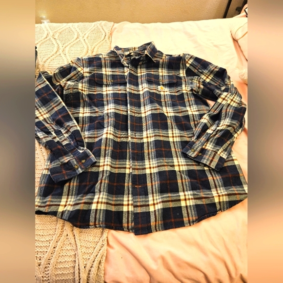 Carhartt Loose Fit Men's Blue Plaid Shirt/jacket Size 2X - Picture 1 of 5